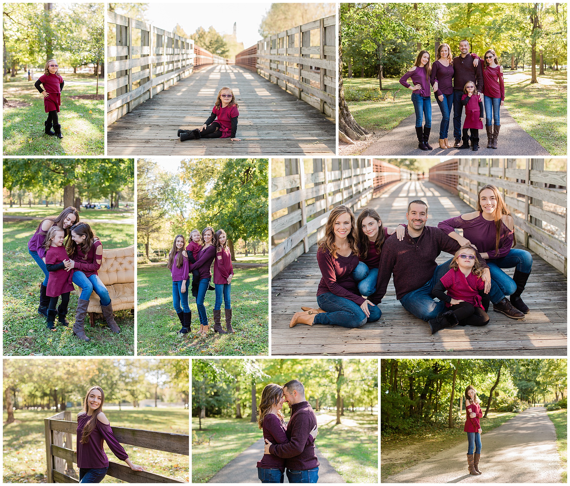  Fall family photos at Forest Park in Noblesville, Indiana. Photos taken by Jennifer Council Photography, family photographer. 