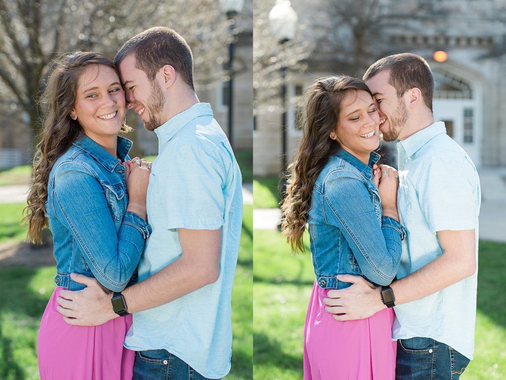 Couple posing for engagement photos with Jennifer Council Photography 